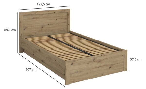 Postel 120x200 s úložným prostorem dub artisan Ayson