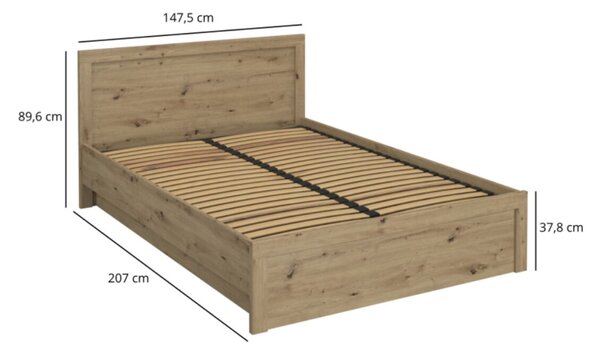 Postel 140x200 s úložným prostorem dub artisan Ayson