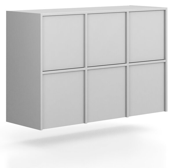 Nástavba pro skříně FRAME, 6x dveře, 1299 x 450 x 854 mm, PUSH-lock, šedá