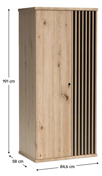 KONDELA Skříň, dub artisan/černá, KOLI C-1