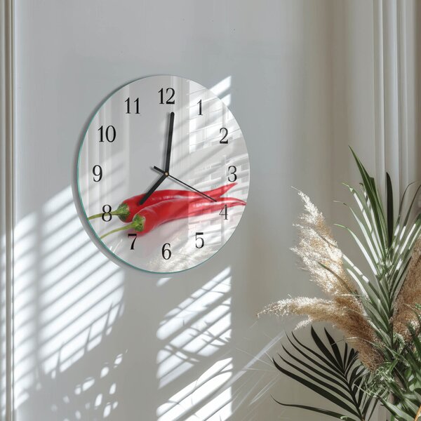Skleněné nástěnné hodiny Chilli papričky zsoc-fi30-00173112