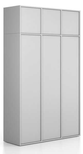 Nástavba pro skříně FRAME, 3x dveře, 1299 x 450 x 427 mm, PUSH-lock, šedá