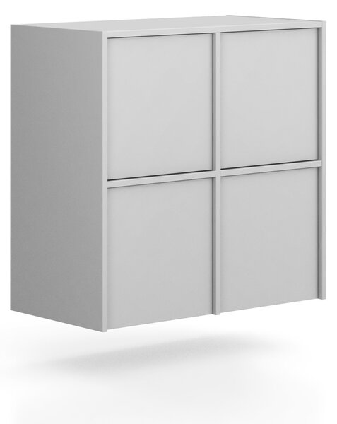 Nástavba pro skříně FRAME, 4x dveře, 872 x 450 x 854 mm, PUSH-lock, šedá