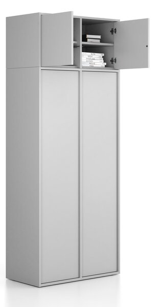 Nástavba pro skříně FRAME, 2x dveře, 872 x 450 x 427 mm, PUSH-lock, šedá