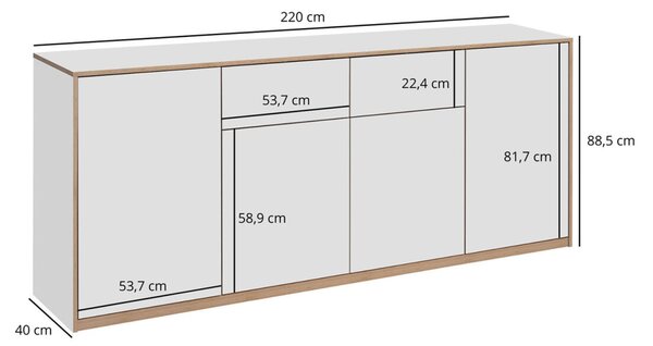 Komoda 4d2s bílá Complex
