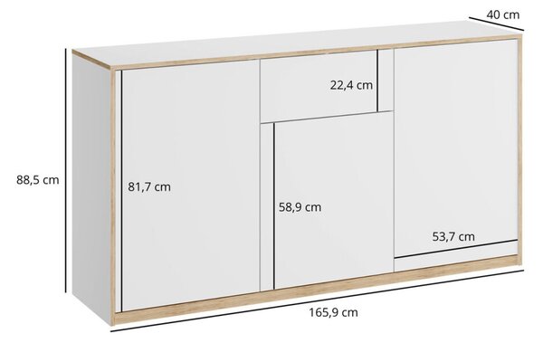 Komoda 3d1s bílá Complex