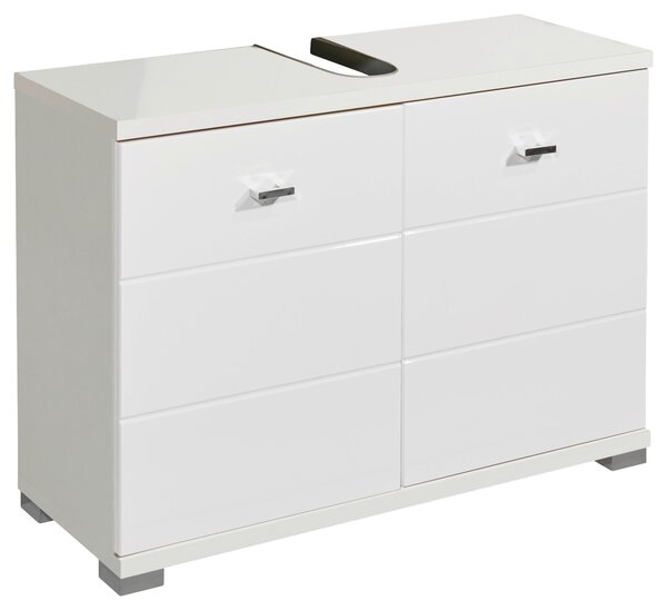 SKŘÍŇKA POD UMYVADLO, vysoce lesklá bílá, bílá, 80/57/31 cm Xora - Koupelnové série