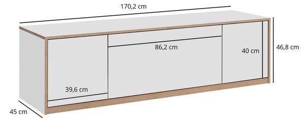 TV stolek 2d1k bílý Complex