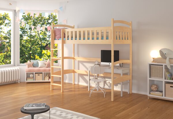 Dětská postel MIAGO + matrace, 90x200, borovice