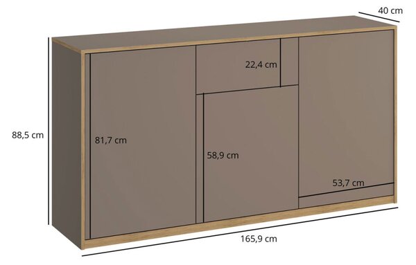 Komoda 3d1s šedý kubanit Complex