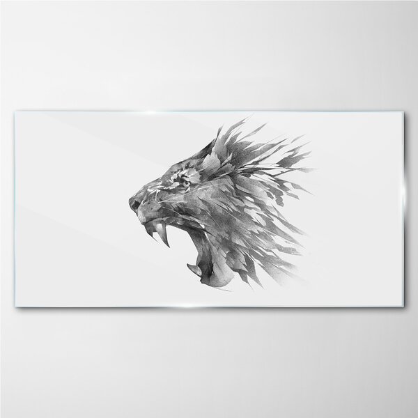 Obraz na skle Obraz na skle Kreslení živočišného lva