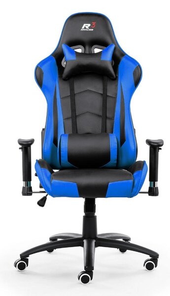 Herní židle k PC Sracer R3 s područkami nosnost 130 kg černá-modrá