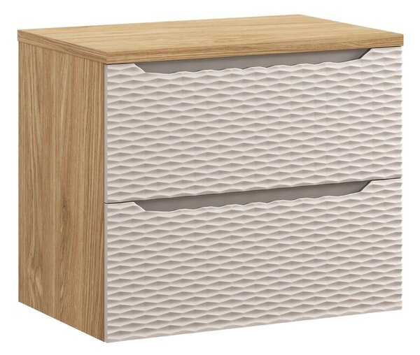 Comad Závěsná skříňka Ocean s deskou 70 cm béžová/dub olejovaný