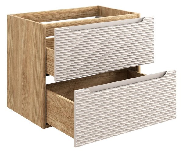 Comad Závěsná skříňka Ocean s deskou 70 cm béžová/dub olejovaný