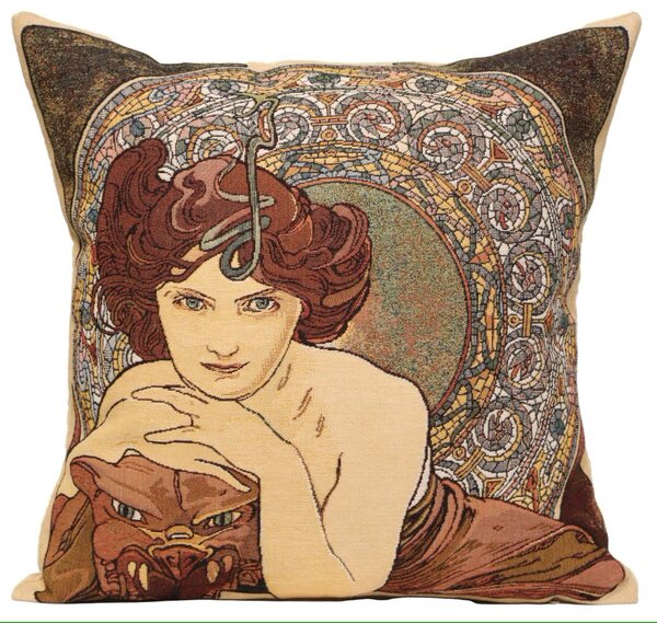 Gobelínový povlak na polštář Emerald, Alfons Mucha 45x45 cm