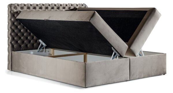 Čalouněná postel boxspring MARCH + vrchní matrace, 160x200, riviera 16