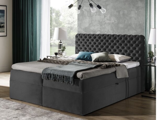 Čalouněná postel boxspring MARCH + vrchní matrace, 160x200, riviera 16