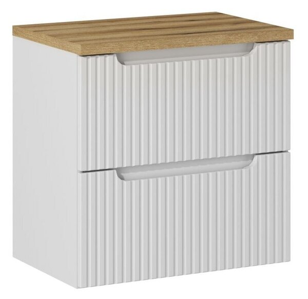 Comad Závěsná skříňka pod umyvadlo Nova White I s deskou 60 cm bílá/dub evoke