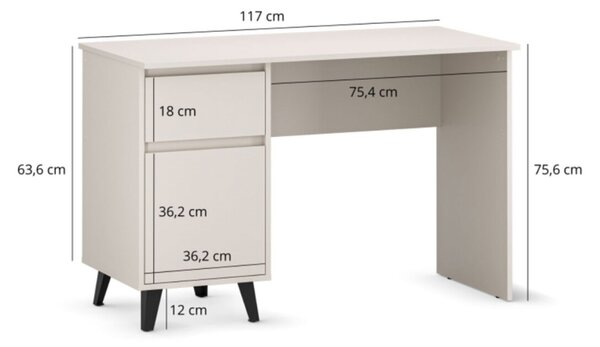 Psací stůl BORG 1d1s/120 kašmír
