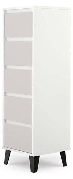 Komoda Borg 5s/40 bílá / kašmír