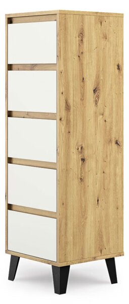 Komoda Borg 5s/40 dub artisan / bílá