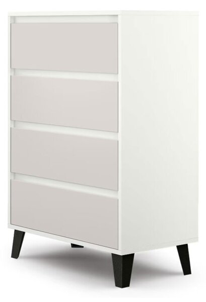 Komoda Borg 4s/70 bílá / kašmír