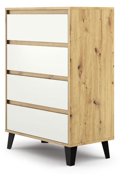 Komoda Borg 4s/70 dub artisan / bílá