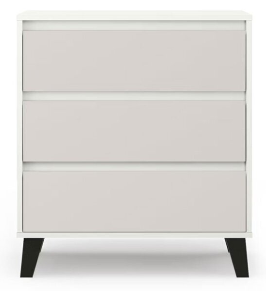 Komoda Borg 3s/70 bílá / kašmír