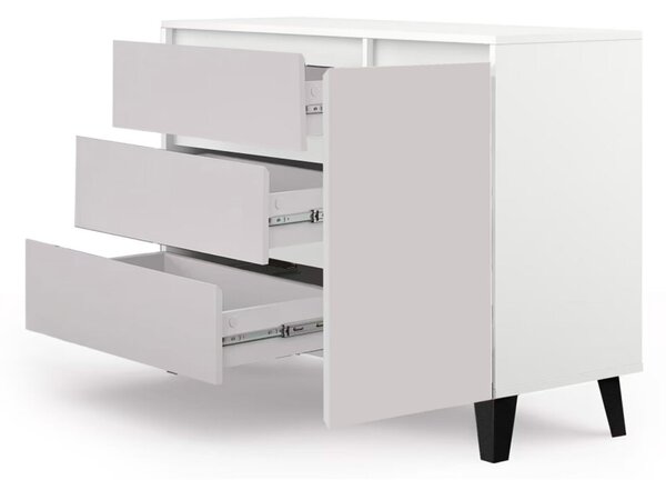 Komoda Borg 1d3s bílá / kašmír