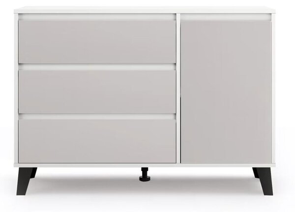 Komoda Borg 1d3s bílá / kašmír