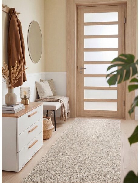 Šedokrémový pratelný běhoun 80x240 cm Rocco Dark Cream – Elle Decoration