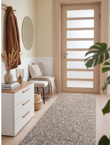 Šedý pratelný běhoun 80x240 cm Rocco Taupe – Elle Decoration