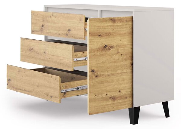 Komoda Borg 1d3s kašmír / dub artisan
