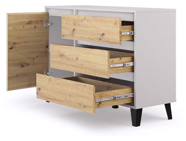 Komoda Borg 1d3s kašmír / dub artisan