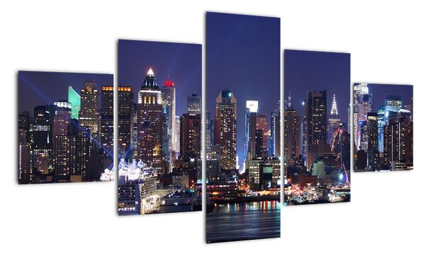 Obraz města - noční záře města (125x70cm)