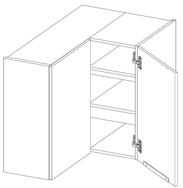LARA wh | horní skříňka 60x60 GN-72 2F (90°) rohová | 60x60 cm | bílá lesk