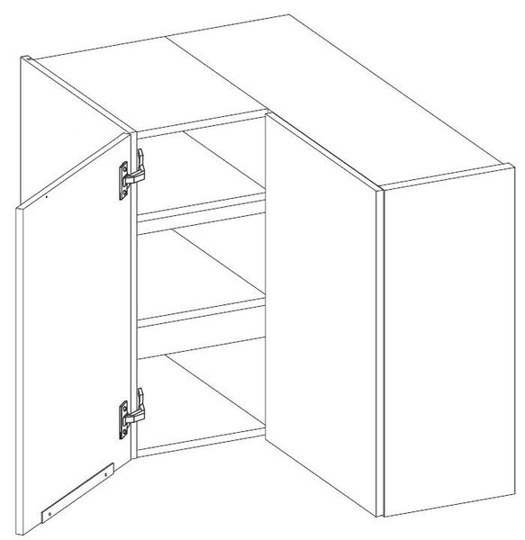 LARA wh | horní skříňka 60x60 GN-72 2F (90°) rohová | 60x60 cm | bílá lesk