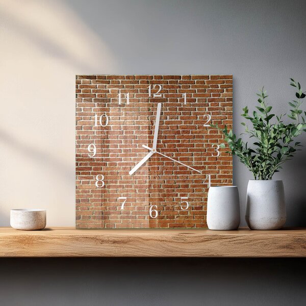 Skleněné hodiny Cihlový zskb-30x30-00091377