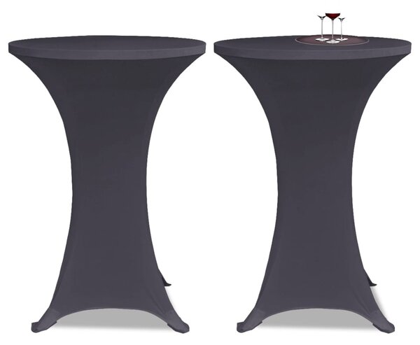 Strečový návlek na stůl 4 ks 60 cm antracitový