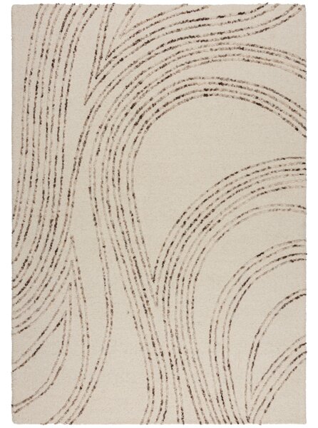 Flair Rugs, Kusový koberec Memphis Abstract Swirl Natural/Brown, 120x170, béžová, ložnice