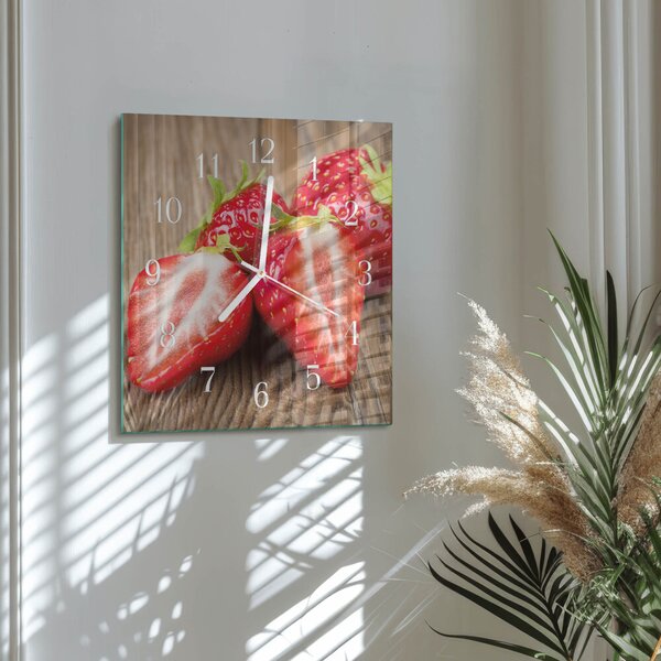 Skleněné hodiny Jahody zskb-30x30-00089324