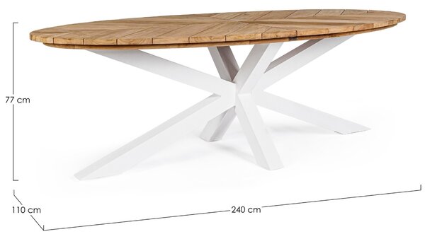 Bizzotto Teakový zahradní jídelní stůl Paldail 240 x 110 cm
