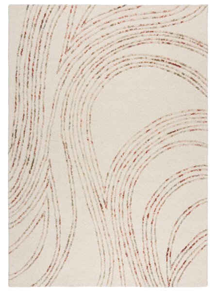 Flair Rugs, Kusový koberec Memphis Abstract Swirl Natural/Orange, 120x170, béžová, ložnice