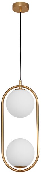 Opálově bílé skleněné závěsné světlo Nova Luce Obitar II. 20 cm