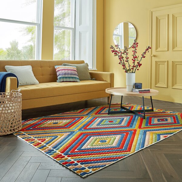 Flair Rugs, Kusový koberec Miami Bay Diamond Multi – na ven i na doma, 200x290, vícebarevná, exteriér