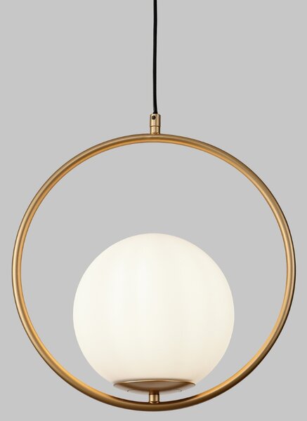 Opálově bílé skleněné závěsné světlo Nova Luce Obitar 35 cm