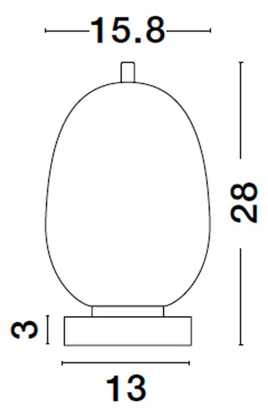 Opálově bílá skleněná stolní lampa Nova Luce Lato s černou podstavou 28 cm