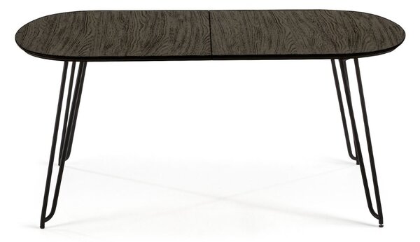 Černý jasanový rozkládací stůl Kave Home Milian 170-320x100 cm