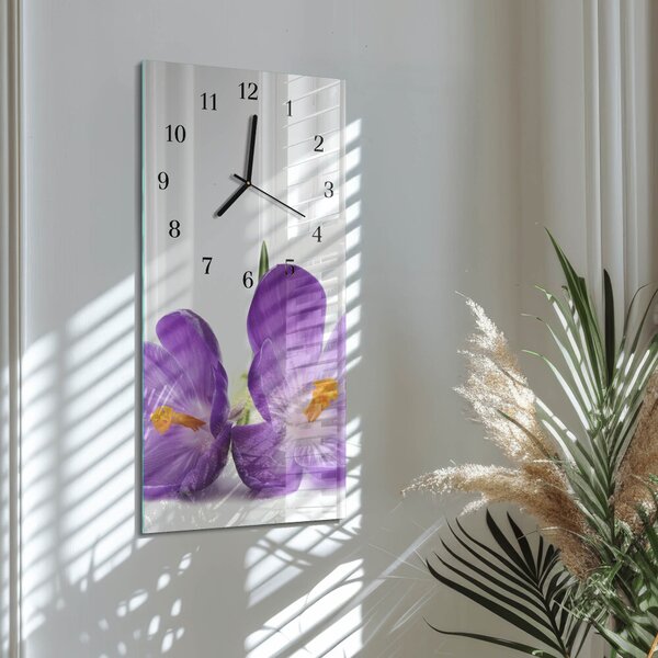 Skleněné hodiny vertikální Květ zsppc-30x60-00170704