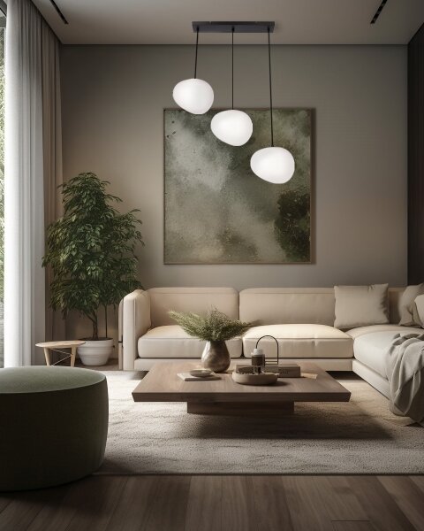Lustr na lanku STONES 3xE27/40W/230V